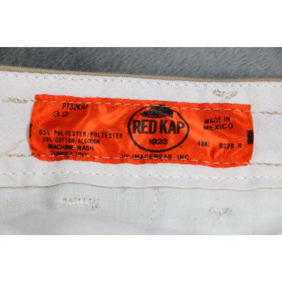 Red Kap Khaki Work Pants Men’s Industrial Uniform Trousers 32x28 Beige - Picture 2 of 9